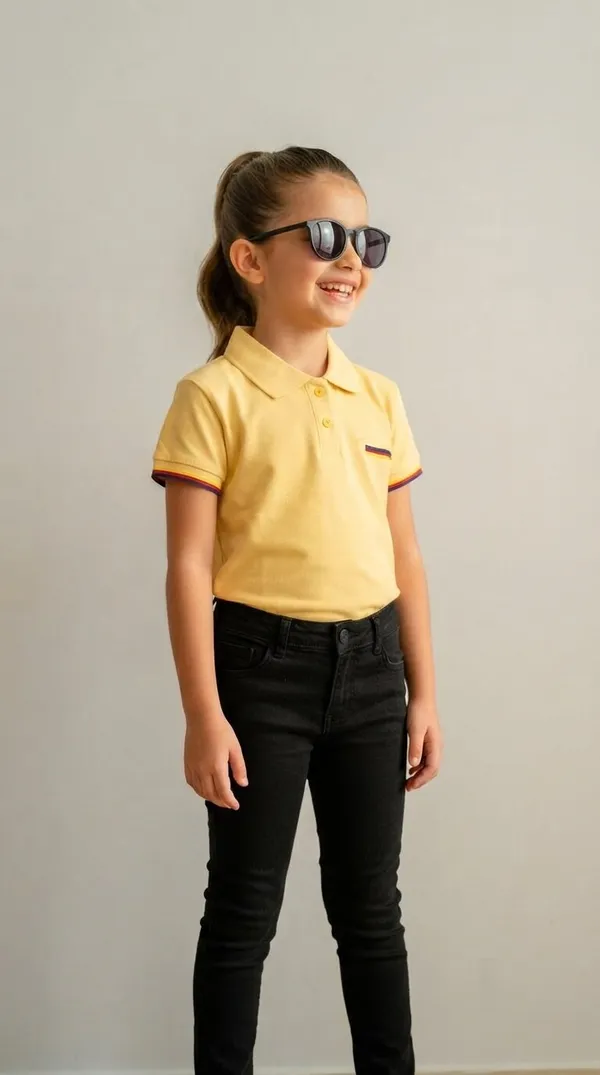 Yellow_Short_Sleeve_Polo_T-Shirt_for_Girls