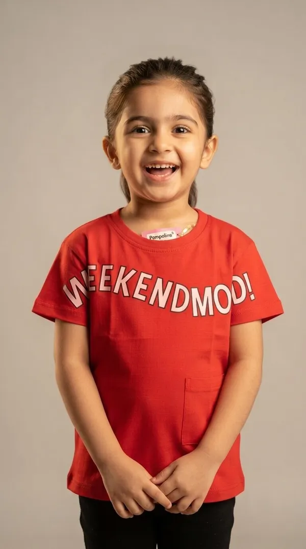 Red_Casual_T-Shirt_And_Pants_Set_For_Girls