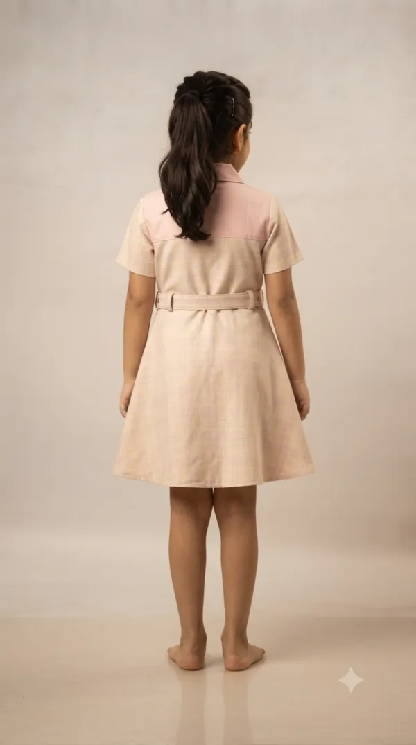 Pink_Check_Print_Belted_Shirt_Dress_for_Girls