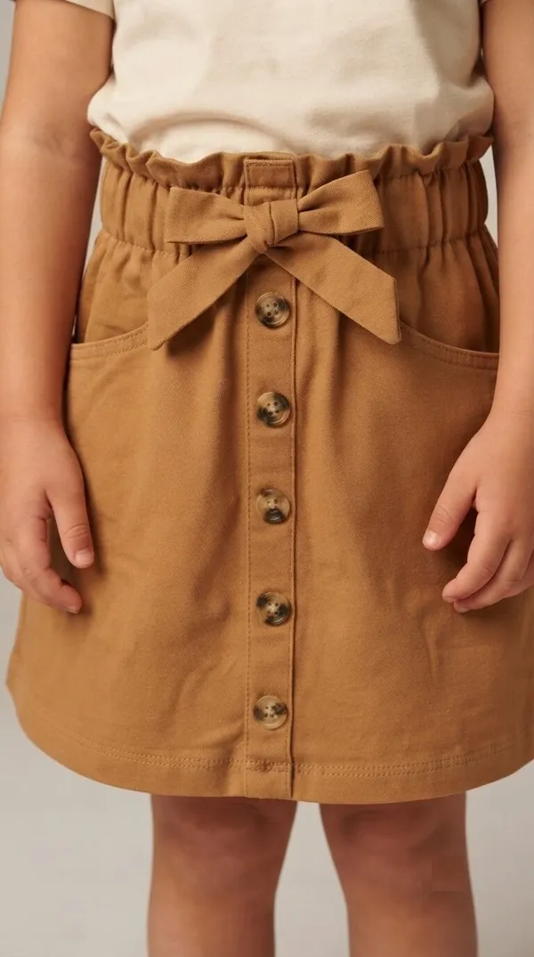 Tan_Casual_Skirt_Set_for_Girls
