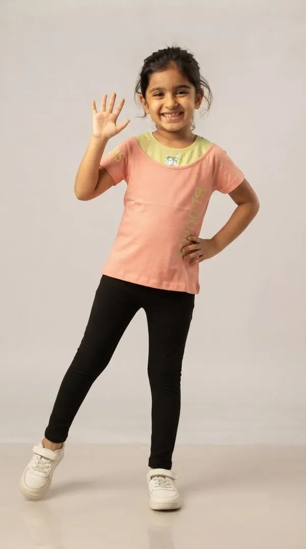 Peach_Short_Sleeve_Top_For_Girls
