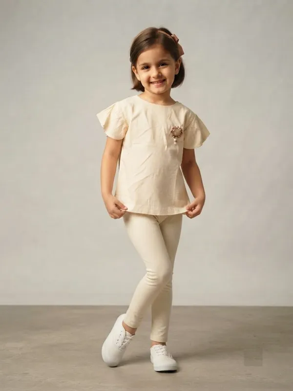Cream_Flutter_Sleeve_Top__For_Girls