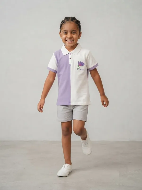 White_Lavender_Polo_T-Shirt__For_Girls