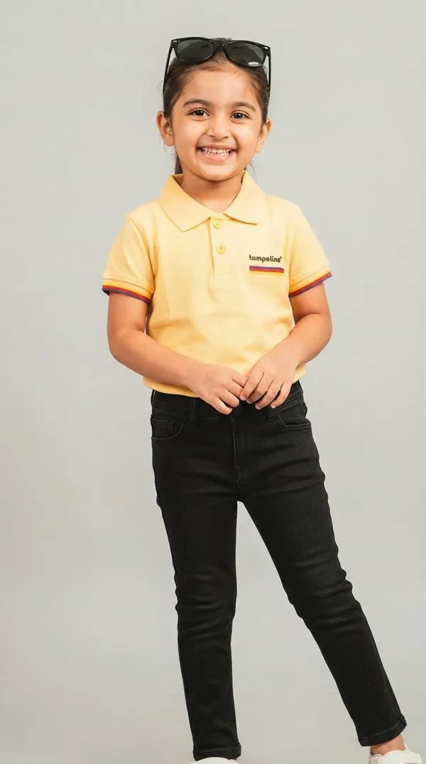Yellow_Short_Sleeve_Polo_T-Shirt_for_Girls