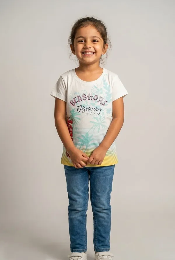 White_Printed_Short_Sleeve_Top_for_Girls