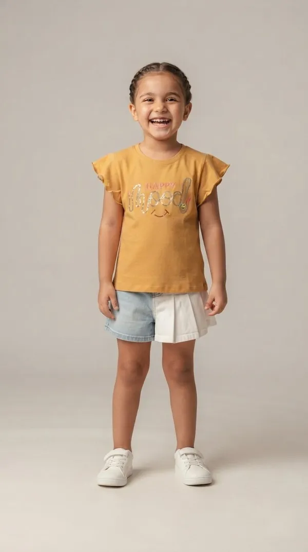 Mustard_Graphic_Frill_Sleeve_T-Shirt_for_Girls