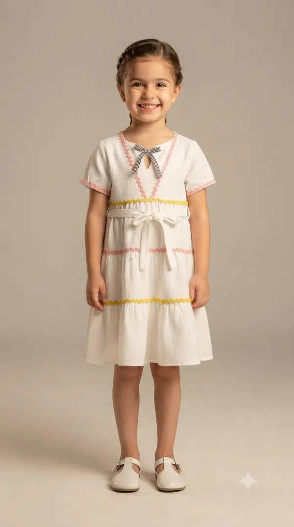 White_Textured_Fit_And_Flare_Dress_for_Girls