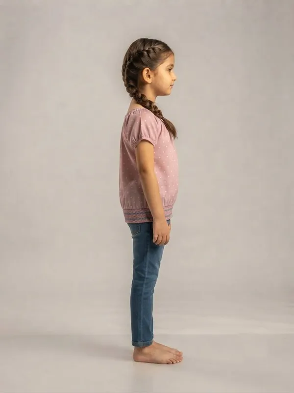 Pink_Dotted_Short_Sleeve_Top_for_Girls