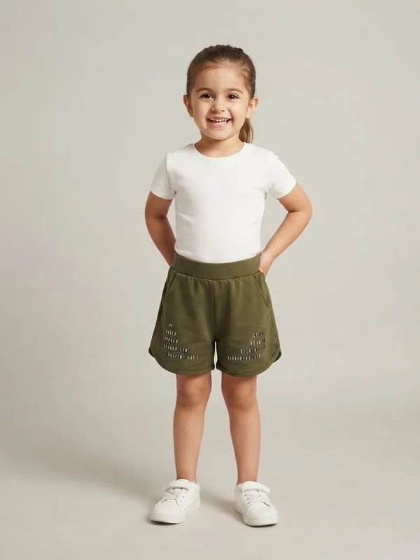 Olive_Green_Casual_Shorts_for_Girls