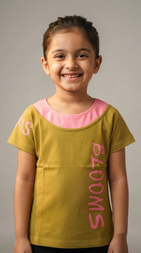 Olive_Green_Graphic_Short_Sleeve_Top_for_Girls