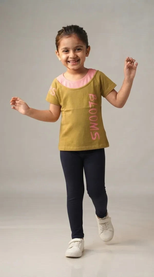 Olive_Green_Graphic_Short_Sleeve_Top_for_Girls
