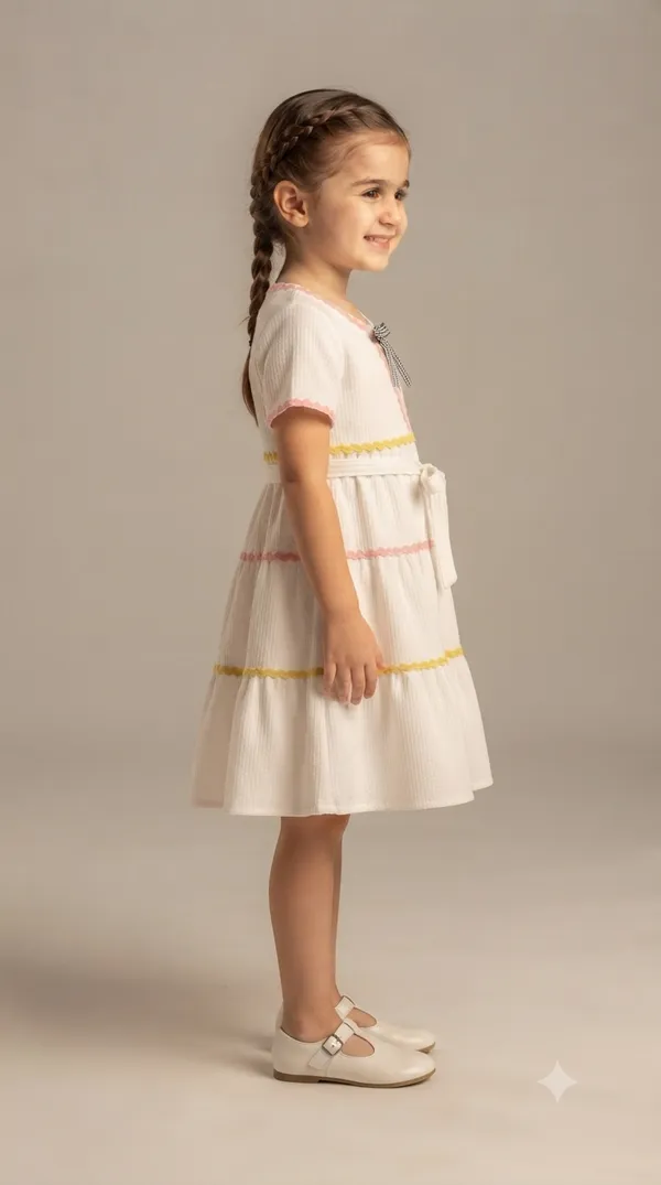 White_Textured_Fit_And_Flare_Dress_for_Girls