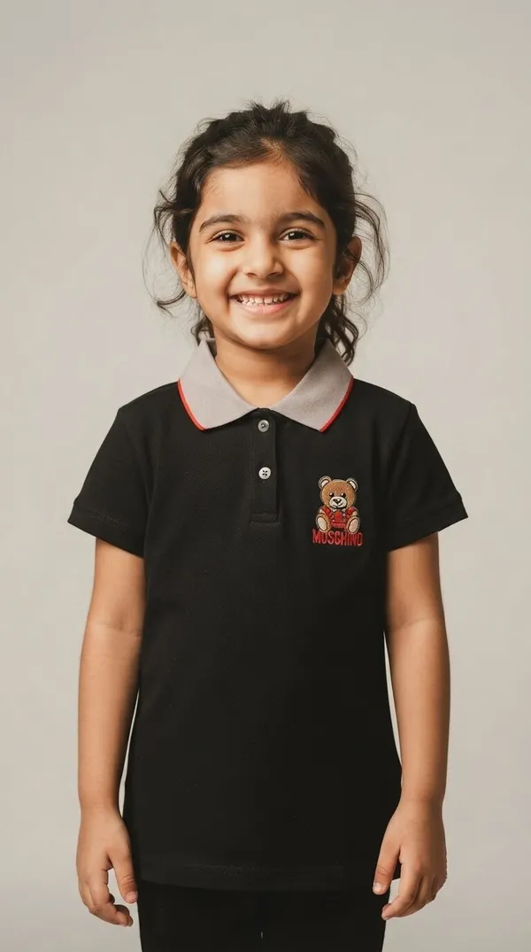 Black_Polo_T-Shirt_And_Leggings_Set_for_Girls