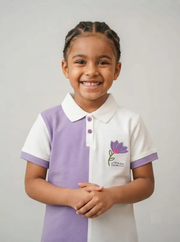 White_Lavender_Polo_T-Shirt__For_Girls