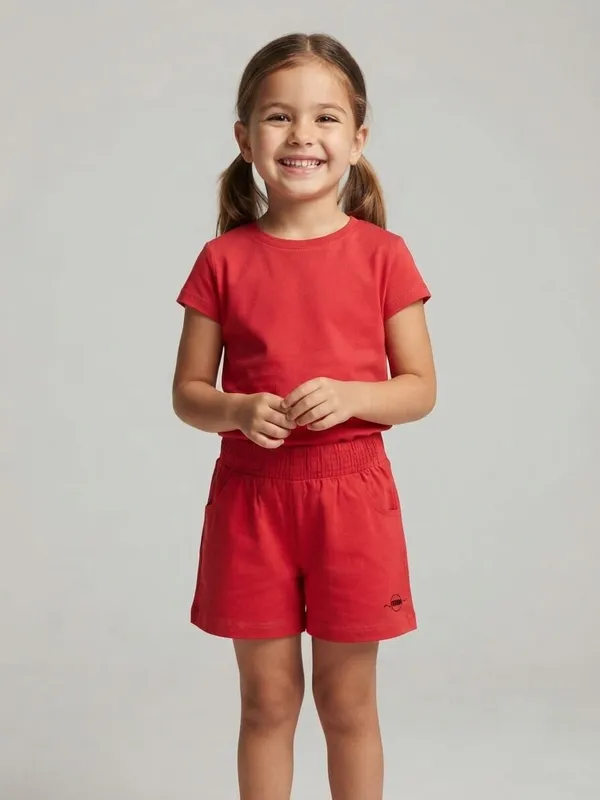 Red_Casual_Fit_Shorts_for_Girls