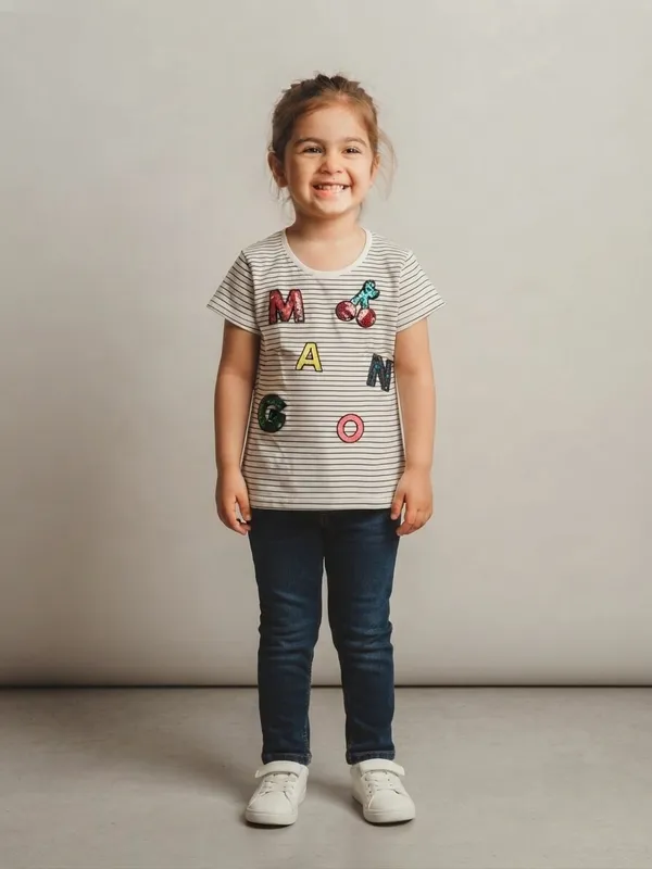 Grey_Striped_Short_Sleeve_T-Shirt_for_Girls