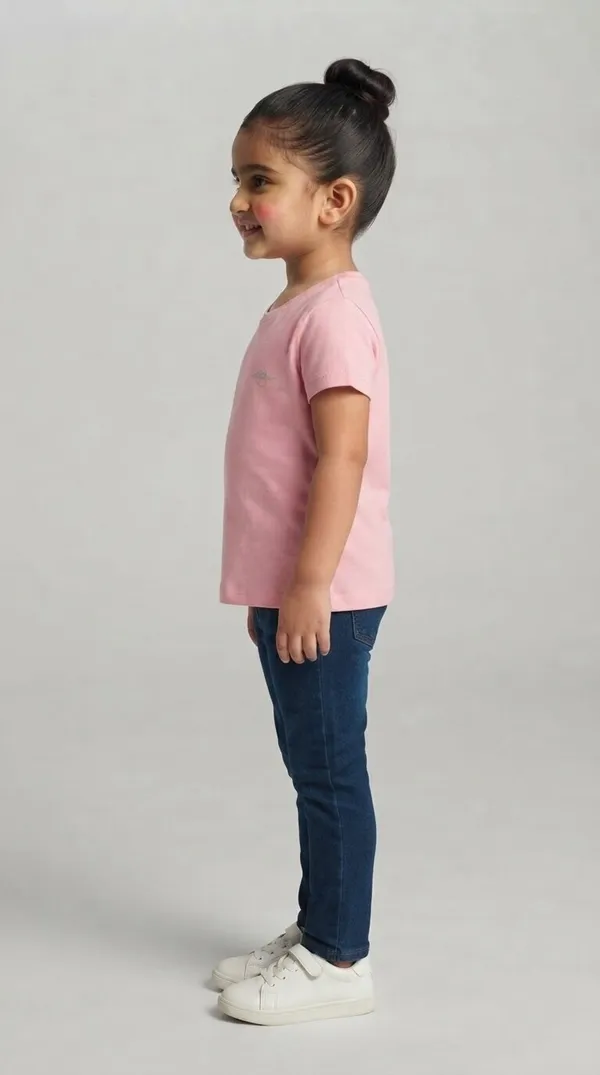 Pink_Crew_Neck_Short_Sleeve_T-Shirt_for_Girls