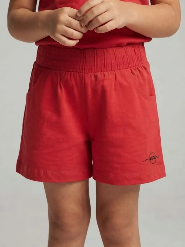 Red_Casual_Fit_Shorts_for_Girls