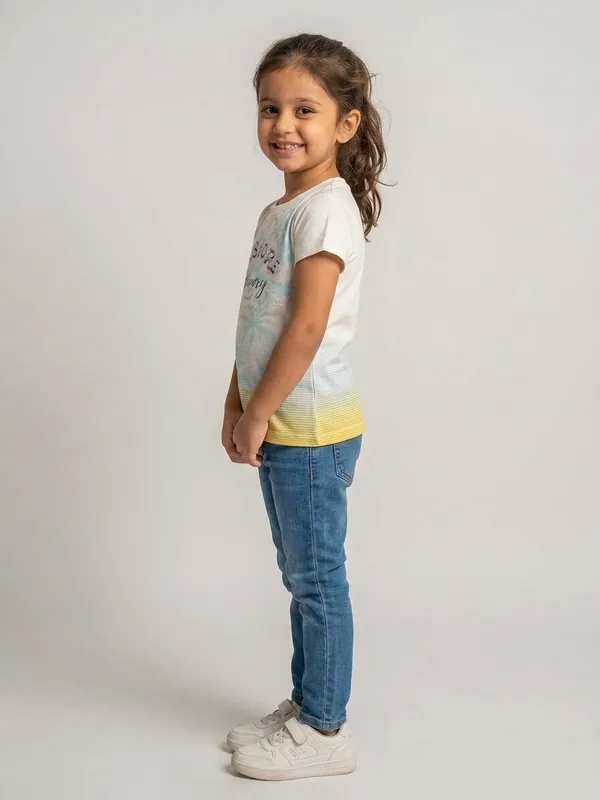 White_Printed_Short_Sleeve_Top_for_Girls