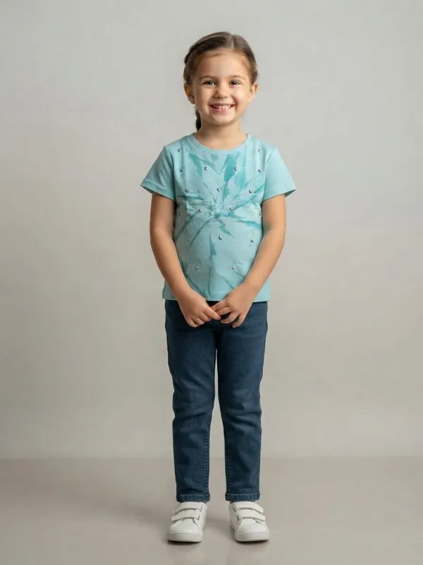 Light_Blue_Casual_Fit_T-Shirt_for_Girls