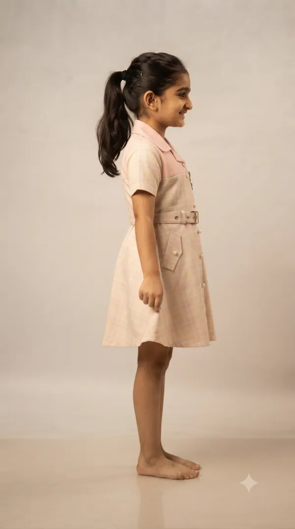 Pink_Check_Print_Belted_Shirt_Dress_for_Girls