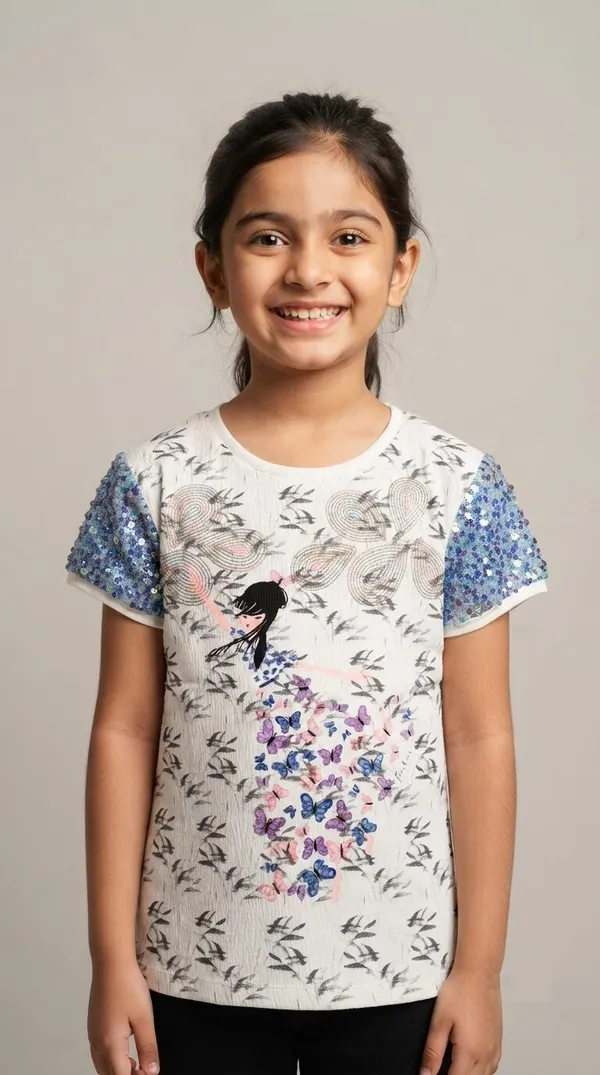White_Printed_Top_Set_For_Girls