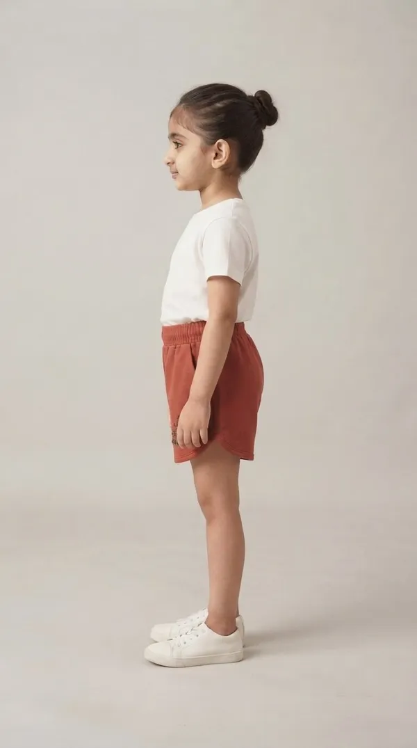 Rust_Elasticated_Shorts_for_Girls