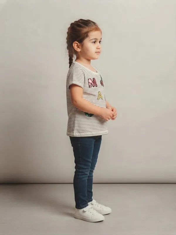 Grey_Striped_Short_Sleeve_T-Shirt_for_Girls