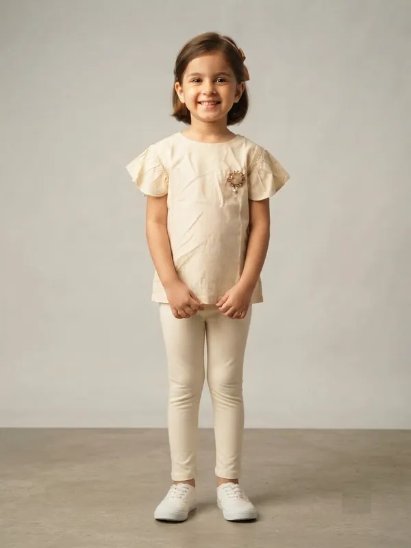 Cream_Flutter_Sleeve_Top__For_Girls