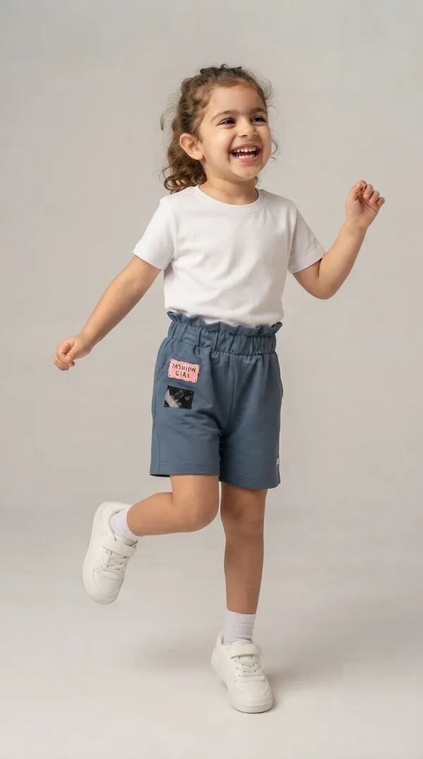 Blue_Elasticated_Casual_Shorts_for_Girls