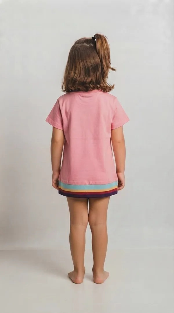 Pink_Printed_Short_Sleeve_Dress_for_Girls