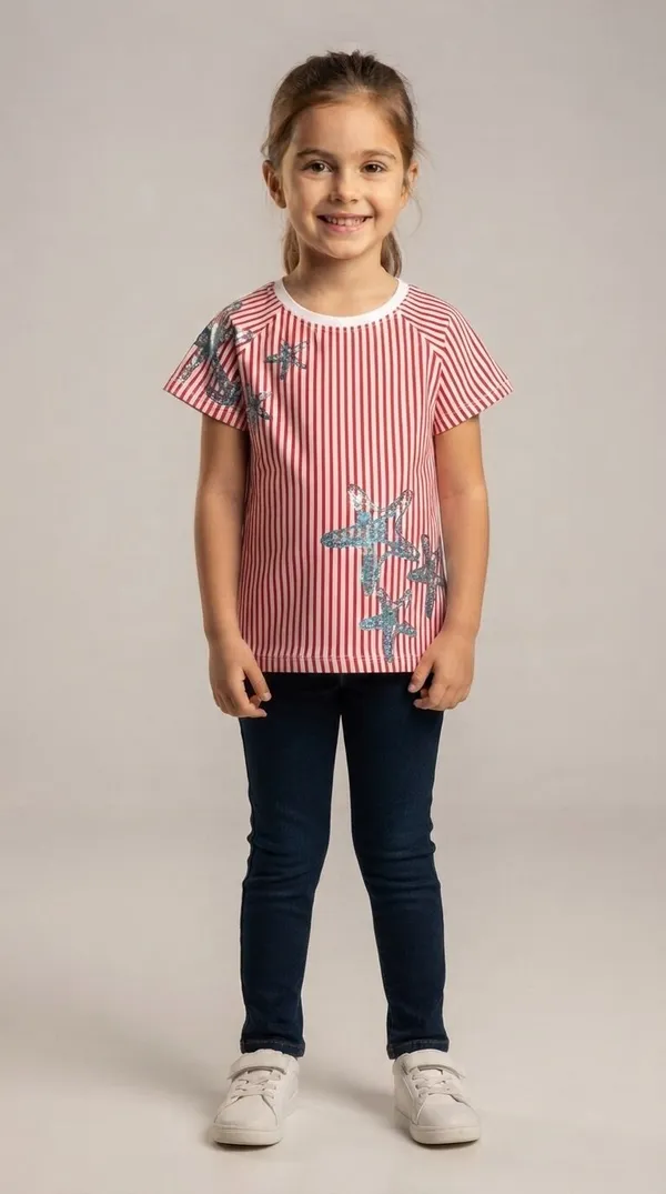 Red_Striped_Short_Sleeve_Top_for_Girls