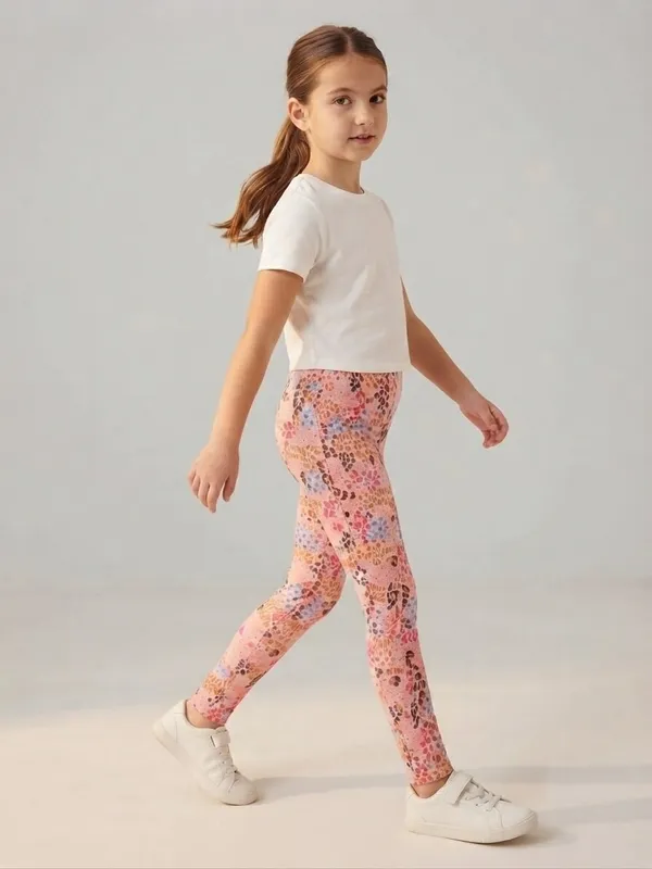 Pink_Floral_Print_Slim_Fit_Leggings_for_Girls