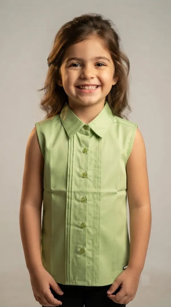 Green_Sleeveless_Collared_Top_for_Girls