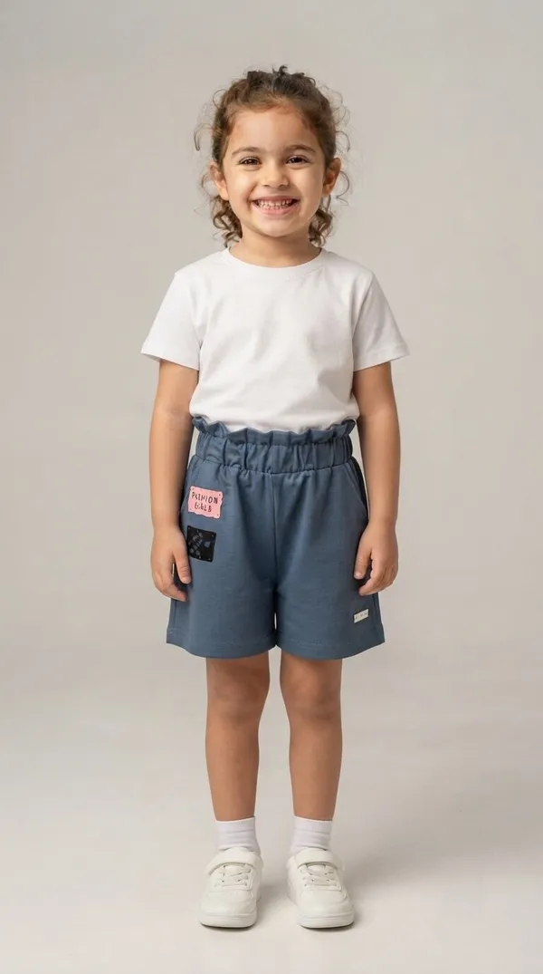 Blue_Elasticated_Casual_Shorts_for_Girls