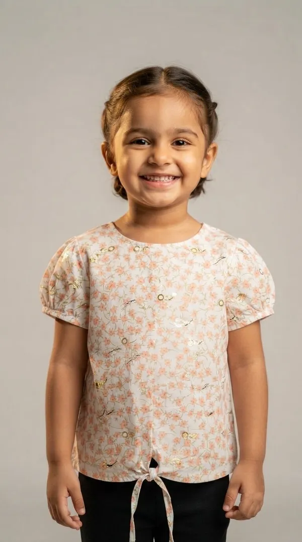 Pink_Floral_Print_Tie_Front_Top_for_Girls