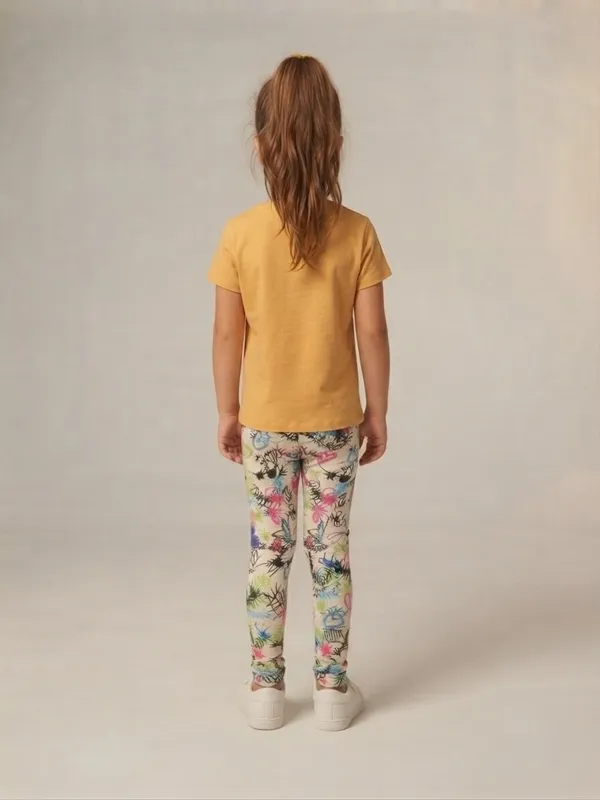 Yellow_Printed__Leggings__For_Girls