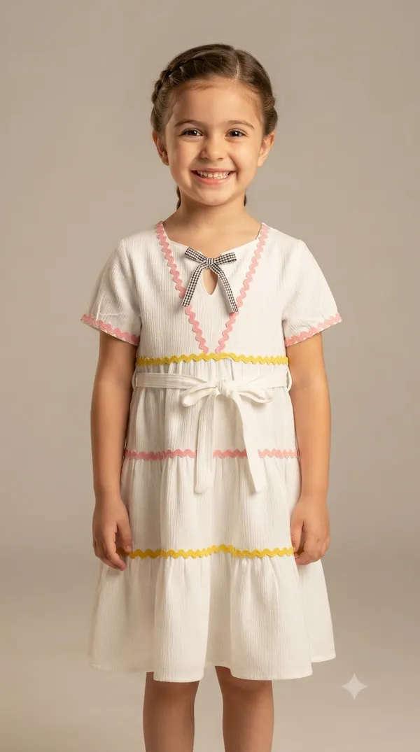 White_Textured_Fit_And_Flare_Dress_for_Girls