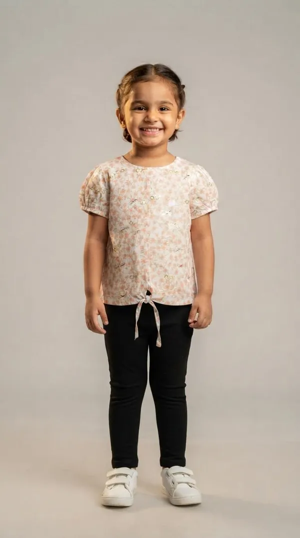 Pink_Floral_Print_Tie_Front_Top_for_Girls