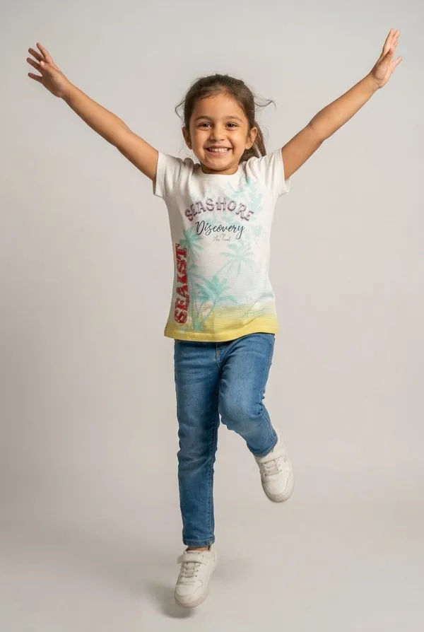 White_Printed_Short_Sleeve_Top_for_Girls