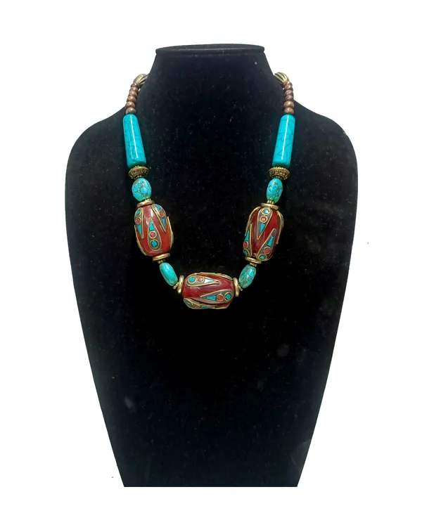 Multicolour_Glass_Brass_Beaded_Statement_Necklace_For_Women