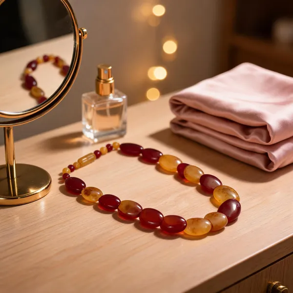 Red_Gold_Resin_Two_Tone_Beaded_Necklace_For_Women