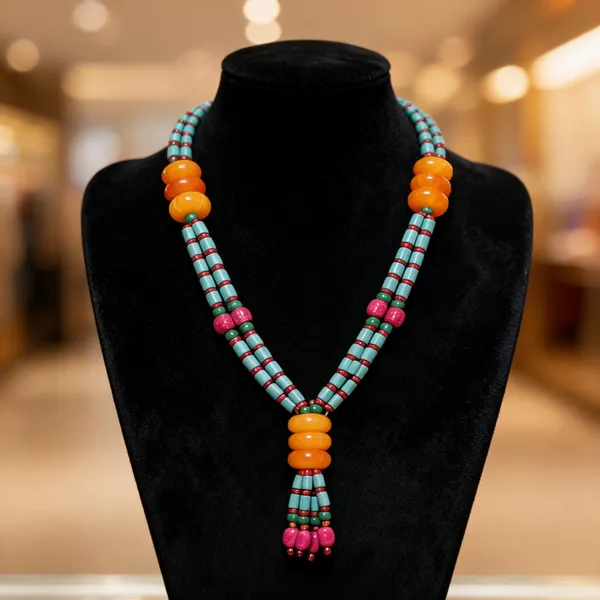 Multicolour_Resin_Glass_Beaded_Layered_Necklace_For_Women