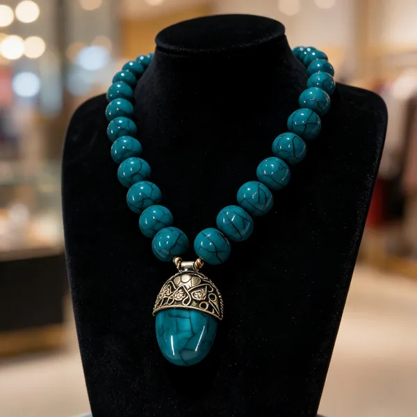 Teal_Beaded_Statement_Necklace_For_Women