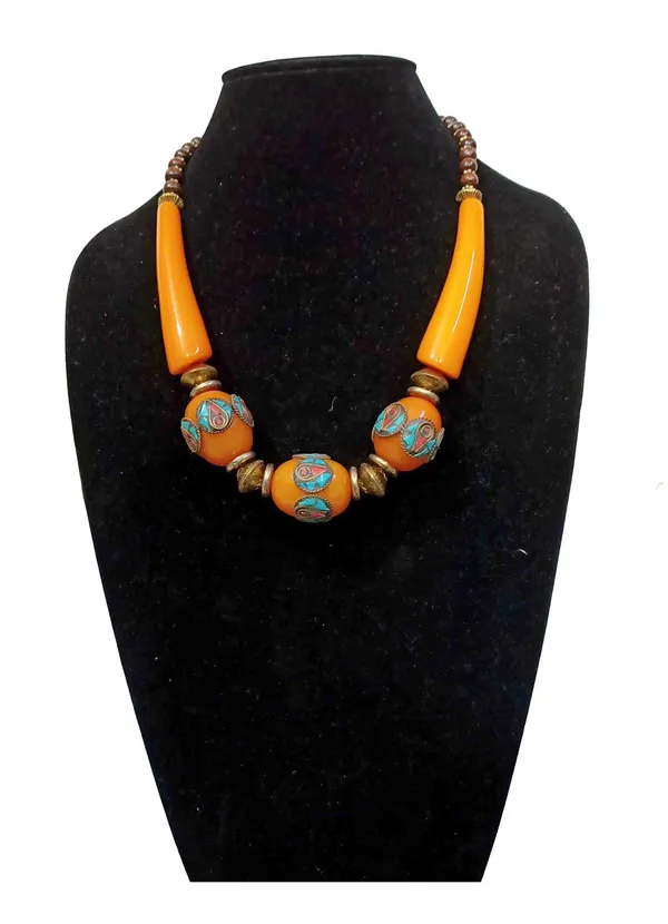Orange_Beaded_Statement_Necklace_for_Women
