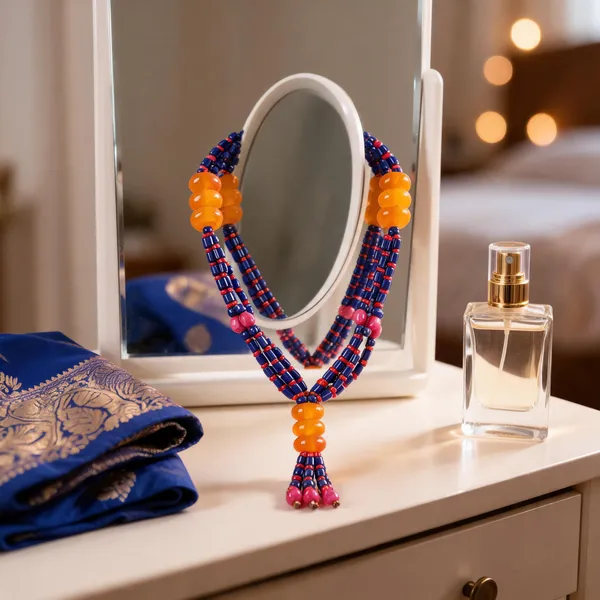 Red_Blue_Resin_Glass_Beaded_Layered_Necklace_For_Women