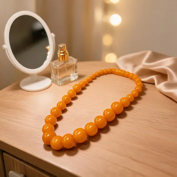 Orange_Beaded_Necklace_For_Women