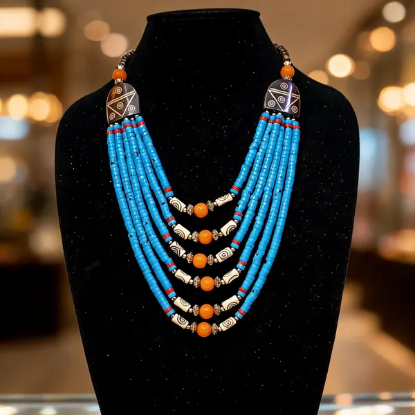Blue_Glass_Wood_Metal_Layered_Beaded_Necklace_Set_For_Women