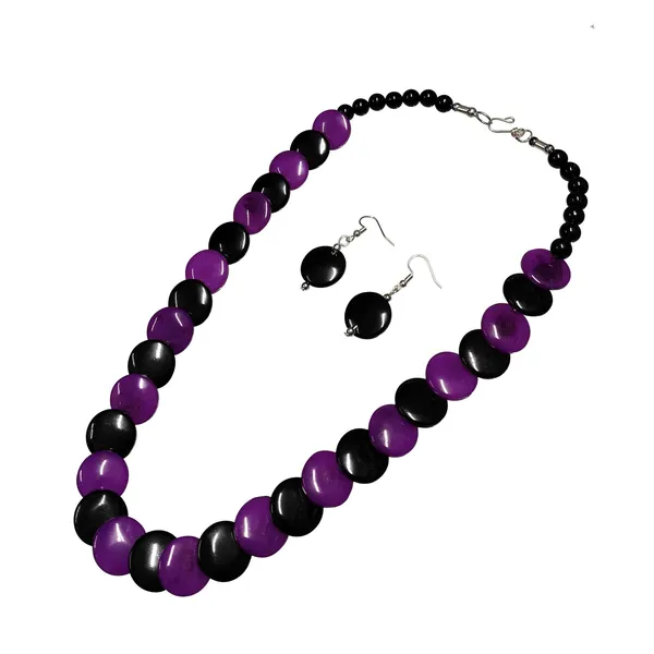 Purple_Beaded_Necklace_And_Earrings_Set_for_Women