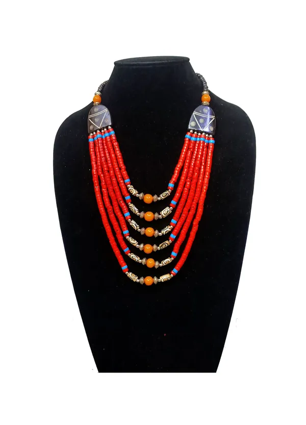 Red_Beaded_Layered_Necklace_for_Women